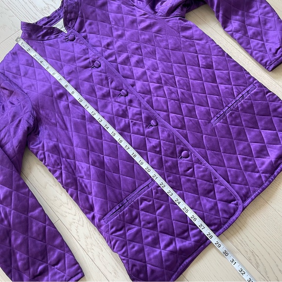 Vintage 90s Linea Dell’Olio 100% PURE SILK Quilted Mandarin Collar Puffer Jacket - Picture 14 of 15